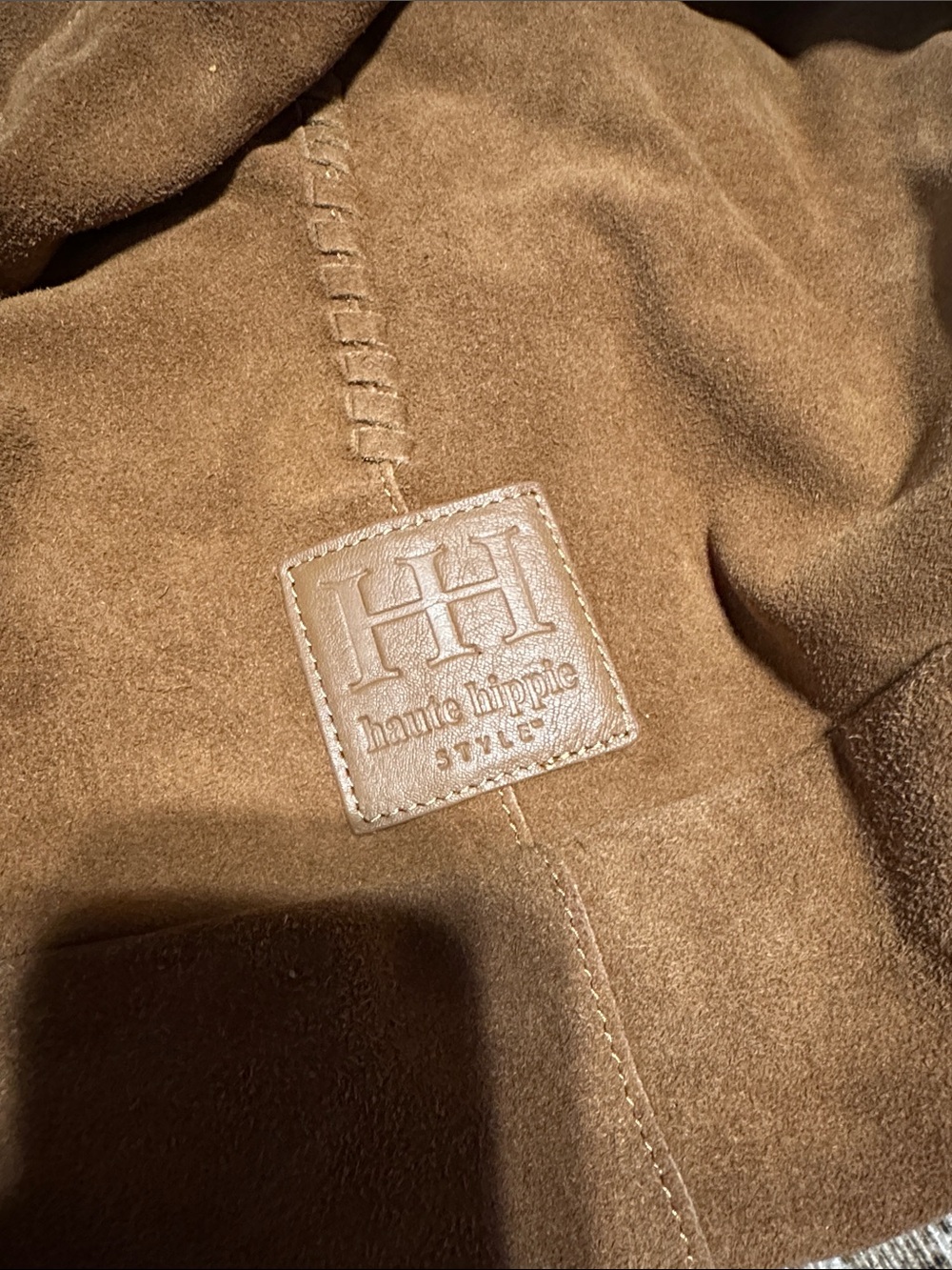 Haute Hippie Suede Shoulder Bag in Cognac Brown - Picture 2 of 4